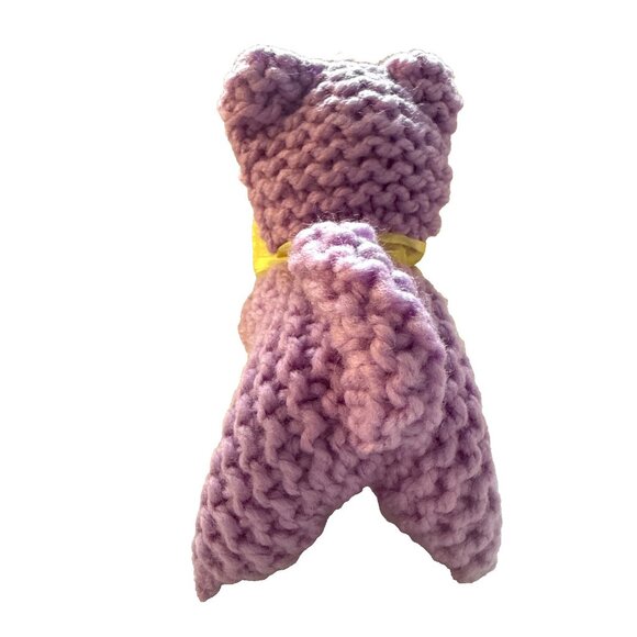 Handmade Purple Pink Crochet Cat Stuffy Plush Squishy Amigurumi Soft 5.5” - Picture 4 of 7